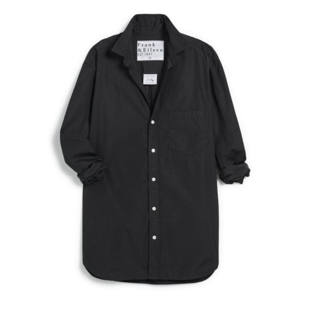 Frank & Eileen Joedy Boyfriend Button Up Shirt Superluxe in Black - Picture 4 of 7